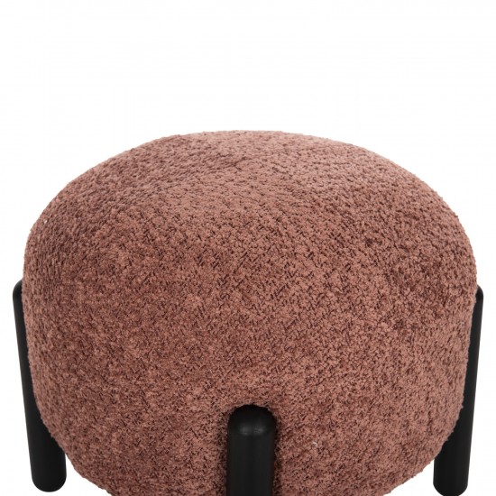 ΣΚΑΜΠΟ EWAN ΣΤΡΟΓΓΥΛΟ ΡΟΖ ΜΠΟΥΚΛΕ ΥΦΑΣΜΑ-ΜΑΥΡΑ ΜΕΤΑΛΛΙΚΑ ΠΟΔΙΑ Φ45x36Υεκ.