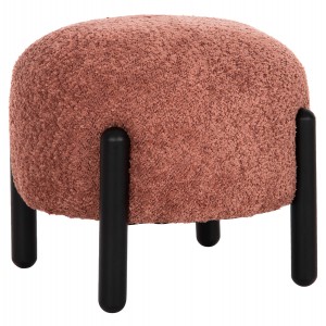 ΣΚΑΜΠΟ EWAN ΣΤΡΟΓΓΥΛΟ ΡΟΖ ΜΠΟΥΚΛΕ ΥΦΑΣΜΑ-ΜΑΥΡΑ ΜΕΤΑΛΛΙΚΑ ΠΟΔΙΑ Φ45x36Υεκ.