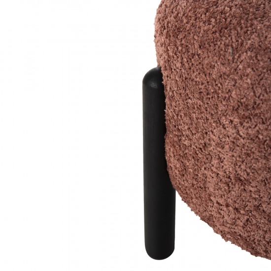 ΣΚΑΜΠΟ EWAN ΣΤΡΟΓΓΥΛΟ ΡΟΖ ΜΠΟΥΚΛΕ ΥΦΑΣΜΑ-ΜΑΥΡΑ ΜΕΤΑΛΛΙΚΑ ΠΟΔΙΑ Φ45x36Υεκ.