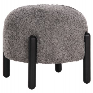 ΣΚΑΜΠΟ EWAN ΣΤΡΟΓΓΥΛΟ ΓΚΡΙ ΜΠΟΥΚΛΕ ΥΦΑΣΜΑ-ΜΑΥΡΑ ΜΕΤΑΛΛΙΚΑ ΠΟΔΙΑ Φ45x36Υεκ.