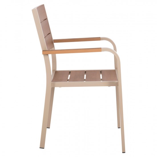 ΠΟΛΥΘΡΟΝΑ ΑΛΟΥΜΙΝΙΟΥ SAGA ΣΑΜΠΑΝΙ ΜΕ POLYWOOD 55x52x86Yεκ.