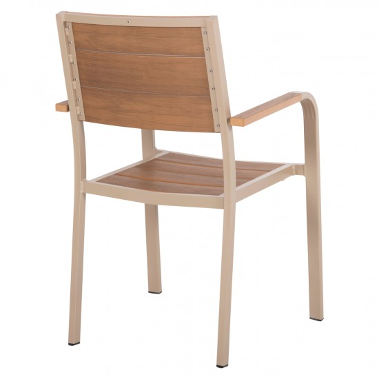 ΠΟΛΥΘΡΟΝΑ ΑΛΟΥΜΙΝΙΟΥ SAGA ΣΑΜΠΑΝΙ ΜΕ POLYWOOD 55x52x86Yεκ.