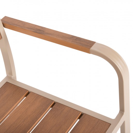 ΠΟΛΥΘΡΟΝΑ ΑΛΟΥΜΙΝΙΟΥ SAGA ΣΑΜΠΑΝΙ ΜΕ POLYWOOD 55x52x86Yεκ.