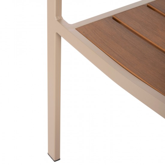 ΠΟΛΥΘΡΟΝΑ ΑΛΟΥΜΙΝΙΟΥ SAGA ΣΑΜΠΑΝΙ ΜΕ POLYWOOD 55x52x86Yεκ.