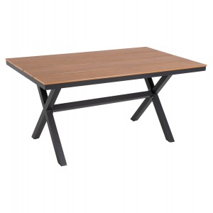 ΤΡΑΠΕΖΙ ΑΛΟΥΜΙΝΙΟΥ ΟΡΘΟΓΩΝΙΟ TAWNEE ΑΝΘΡΑΚΙ-POLYWOOD ΦΥΣΙΚΟ 150x89,5x73Υ