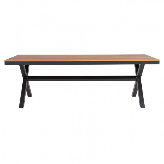 ΤΡΑΠΕΖΙ ΑΛΟΥΜΙΝΙΟΥ ΟΡΘΟΓΩΝΙΟ TAWNEE ΑΝΘΡΑΚΙ-POLYWOOD ΦΥΣΙΚΟ 219,5x89,5x73Υ