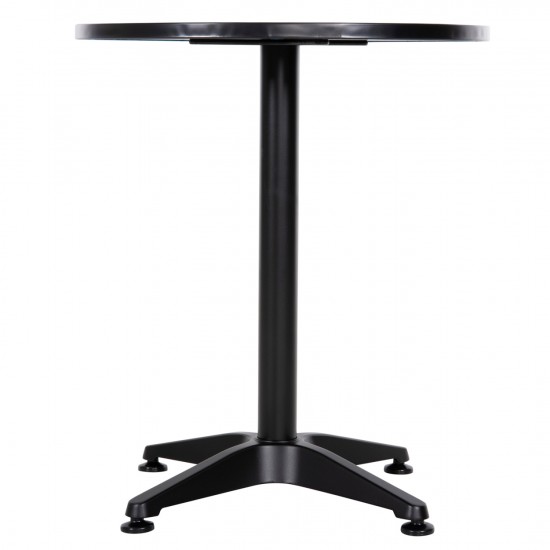 ΤΡΑΠΕΖΙ ΣΤΡΟΓΓΥΛΟ GOSS ΜΕΤΑΛΛΙΚΟ ΜΑΥΡΟ Φ60x70Υεκ.