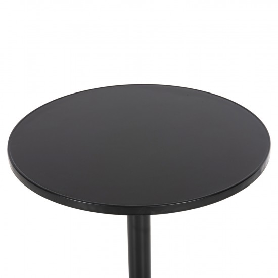 ΤΡΑΠΕΖΙ ΣΤΡΟΓΓΥΛΟ GOSS ΜΕΤΑΛΛΙΚΟ ΜΑΥΡΟ Φ60x70Υεκ.