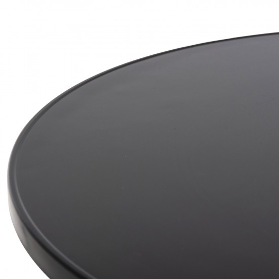 ΤΡΑΠΕΖΙ ΣΤΡΟΓΓΥΛΟ GOSS ΜΕΤΑΛΛΙΚΟ ΜΑΥΡΟ Φ60x70Υεκ.