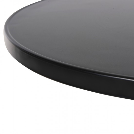 ΤΡΑΠΕΖΙ ΣΤΡΟΓΓΥΛΟ GOSS ΜΕΤΑΛΛΙΚΟ ΜΑΥΡΟ Φ60x70Υεκ.