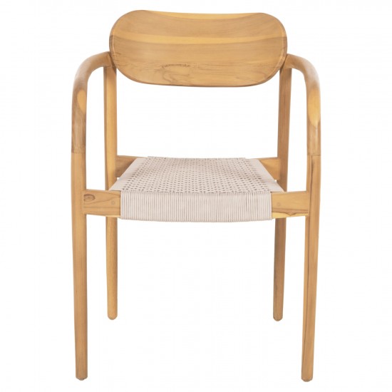 ΠΟΛΥΘΡΟΝΑ OSLO ΞΥΛΟ TEAK ΦΥΣΙΚΟ & ΜΠΕΖ ΣΧΟΙΝΙ 55x54x80Yεκ.