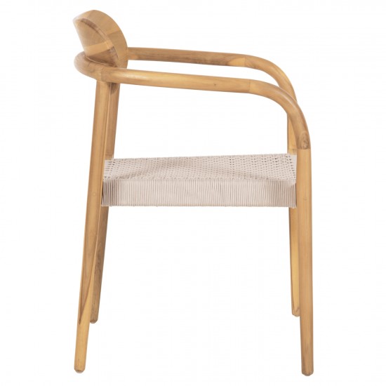 ΠΟΛΥΘΡΟΝΑ OSLO ΞΥΛΟ TEAK ΦΥΣΙΚΟ & ΜΠΕΖ ΣΧΟΙΝΙ 55x54x80Yεκ.