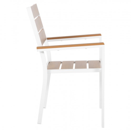 ΠΟΛΥΘΡΟΝΑ ΑΛΟΥΜΙΝΙΟΥ SAGA ΛΕΥΚΗ-POLYWOOD ΣΕ ΦΥΣΙΚΟ 55x55x86Υεκ.