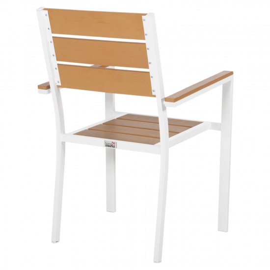 ΠΟΛΥΘΡΟΝΑ ΑΛΟΥΜΙΝΙΟΥ SAGA ΛΕΥΚΗ-POLYWOOD ΣΕ ΦΥΣΙΚΟ 55x55x86Υεκ.