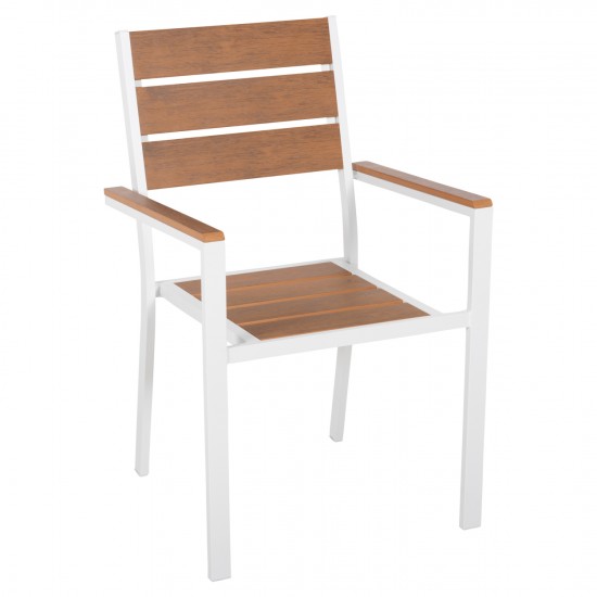 ΠΟΛΥΘΡΟΝΑ ΑΛΟΥΜΙΝΙΟΥ SAGA ΛΕΥΚΗ-POLYWOOD ΣΕ ΦΥΣΙΚΟ 55x55x86Υεκ.