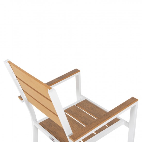 ΠΟΛΥΘΡΟΝΑ ΑΛΟΥΜΙΝΙΟΥ SAGA ΛΕΥΚΗ-POLYWOOD ΣΕ ΦΥΣΙΚΟ 55x55x86Υεκ.