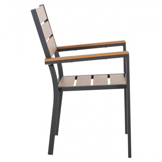 ΠΟΛΥΘΡΟΝΑ ΑΛΟΥΜΙΝΙΟΥ SAGA ΑΝΘΡΑΚΙ-POLYWOOD ΣΕ ΦΥΣΙΚΟ 55x55x86Υεκ.