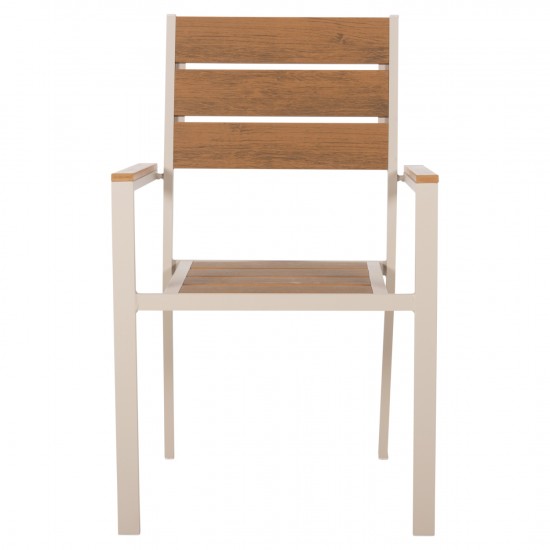 ΠΟΛΥΘΡΟΝΑ ΑΛΟΥΜΙΝΙΟΥ SAGA ΣΑΜΠΑΝΙ-POLYWOOD ΣΕ ΦΥΣΙΚΟ 55x55x86Υεκ.