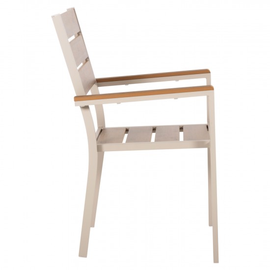 ΠΟΛΥΘΡΟΝΑ ΑΛΟΥΜΙΝΙΟΥ SAGA ΣΑΜΠΑΝΙ-POLYWOOD ΣΕ ΦΥΣΙΚΟ 55x55x86Υεκ.