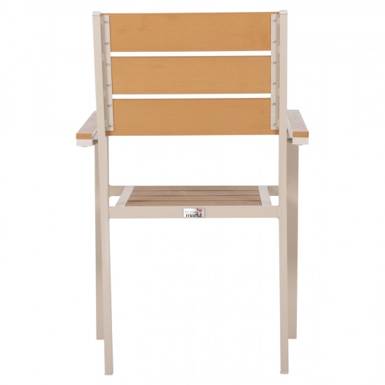 ΠΟΛΥΘΡΟΝΑ ΑΛΟΥΜΙΝΙΟΥ SAGA ΣΑΜΠΑΝΙ-POLYWOOD ΣΕ ΦΥΣΙΚΟ 55x55x86Υεκ.