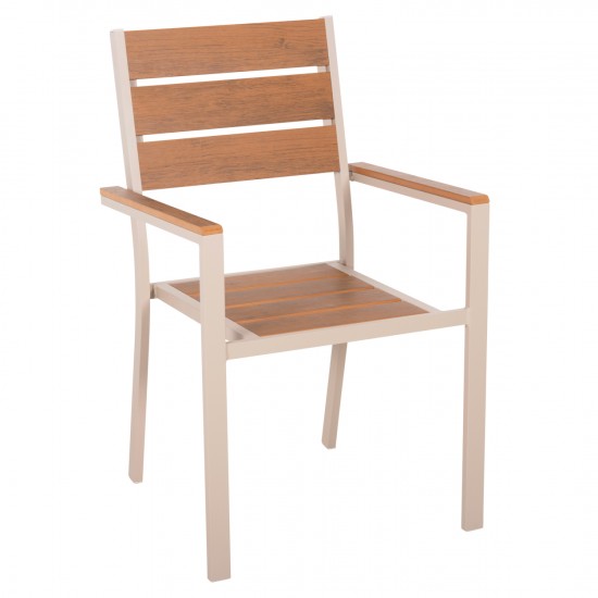 ΠΟΛΥΘΡΟΝΑ ΑΛΟΥΜΙΝΙΟΥ SAGA ΣΑΜΠΑΝΙ-POLYWOOD ΣΕ ΦΥΣΙΚΟ 55x55x86Υεκ.