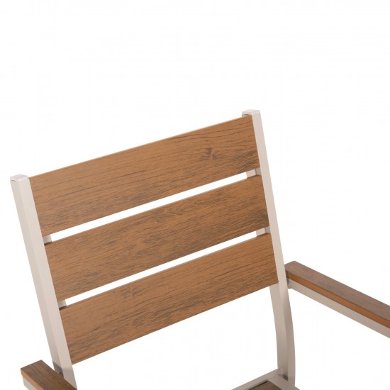 ΠΟΛΥΘΡΟΝΑ ΑΛΟΥΜΙΝΙΟΥ SAGA ΣΑΜΠΑΝΙ-POLYWOOD ΣΕ ΦΥΣΙΚΟ 55x55x86Υεκ.