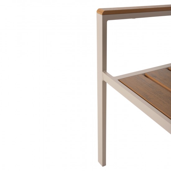 ΠΟΛΥΘΡΟΝΑ ΑΛΟΥΜΙΝΙΟΥ SAGA ΣΑΜΠΑΝΙ-POLYWOOD ΣΕ ΦΥΣΙΚΟ 55x55x86Υεκ.