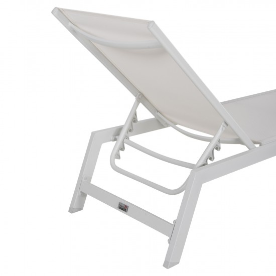 ΞΑΠΛΩΣΤΡΑ ΑΛΟΥΜΙΝΙΟΥ RABIA ΛΕΥΚΗ & ΛΕΥΚΟ TEXTILENE 191,5x55,5x89,5Υεκ.