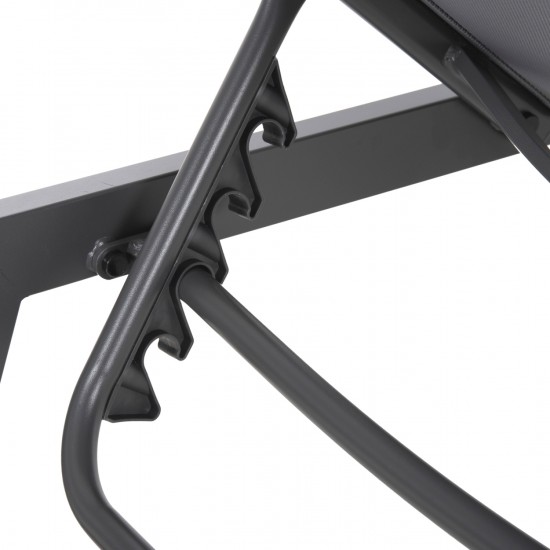 ΞΑΠΛΩΣΤΡΑ ΑΛΟΥΜΙΝΙΟΥ RABIA ΑΝΘΡΑΚΙ ΣΚΕΛΕΤΟΣ & TEXTILENE 191,5x55,5x89,5Υεκ.