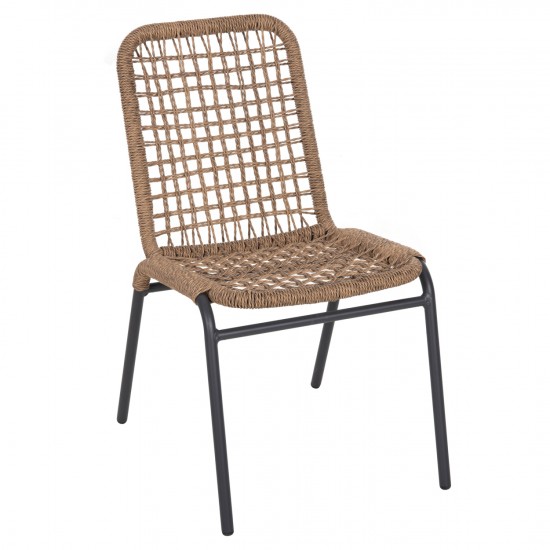 ΚΑΡΕΚΛΑ ΑΛΟΥΜΙΝΙΟΥ SPANO ΑΝΘΡΑΚΙ ΣΚΕΛΕΤΟΣ-ΜΠΕΖ ΣΥΝΘ.RATTAN 46x59x80Υεκ.