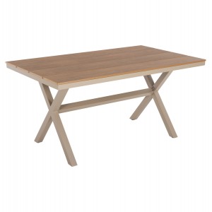 ΤΡΑΠΕΖΙ ΑΛΟΥΜΙΝΙΟΥ ΟΡΘΟΓΩΝΙΟ TAWNEE ΣΑΜΠΑΝΙ-POLYWOOD ΦΥΣΙΚΟ 150x89,5x73Υ