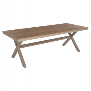 ΤΡΑΠΕΖΙ ΑΛΟΥΜΙΝΙΟΥ ΟΡΘΟΓΩΝΙΟ TAWNEE ΣΑΜΠΑΝΙ-POLYWOOD ΦΥΣΙΚΟ 219,5x89,5x73Υ