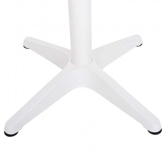 ΤΡΑΠΕΖΙ ΑΛΟΥΜΙΝΙΟΥ ΣΤΡΟΓΓΥΛΟ ALEXA ΛΕΥΚΟ-POLYWOOD TOP ΦΥΣΙΚΟ Φ60x73Υεκ.