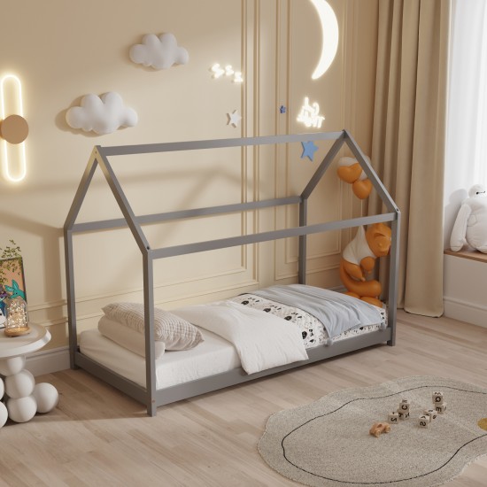 ΚΡΕΒΑΤΙ ΠΑΙΔΙΚΟ PEPE τ.MONTESSORI ΞΥΛΟ ΠΕΥΚΟ ΓΚΡΙ- 140x70εκ