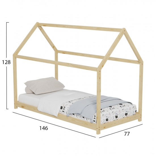 ΚΡΕΒΑΤΙ ΠΑΙΔΙΚΟ PEPE  τ.MONTESSORI ΞΥΛΟ ΠΕΥΚΟ ΦΥΣΙΚΟ- 140x70εκ