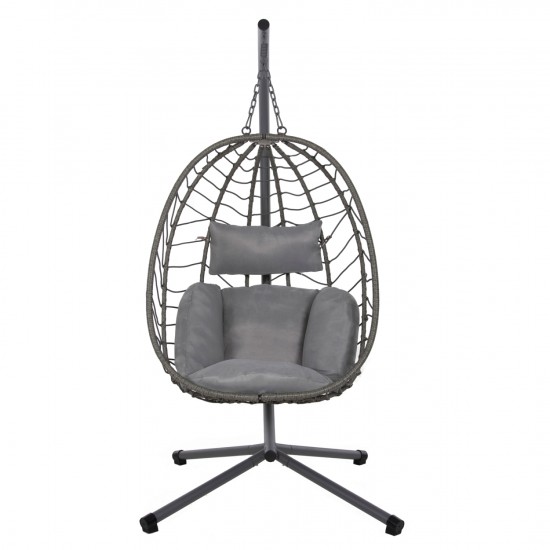 ΚΡΕΜΑΣΤΗ ΠΟΛΥΘΡΟΝΑ ΦΩΛΙΑ MILLIE ΜΕΤΑΛΛΟ-ΣΥΝΘ.RATTAN ΓΚΡΙ 90x75x190Υεκ.