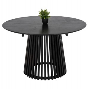 ΤΡΑΠΕΖΙ ΤΡΑΠΕΖΑΡΙΑΣ FRANTZ ΜΑΣΙΦ MINDI ΞΥΛΟ ΣΕ ΜΑΥΡΟ Φ120X76,5Υεκ.