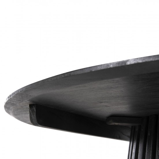 ΤΡΑΠΕΖΙ ΤΡΑΠΕΖΑΡΙΑΣ FRANTZ ΜΑΣΙΦ MINDI ΞΥΛΟ ΣΕ ΜΑΥΡΟ Φ120X76,5Υεκ.