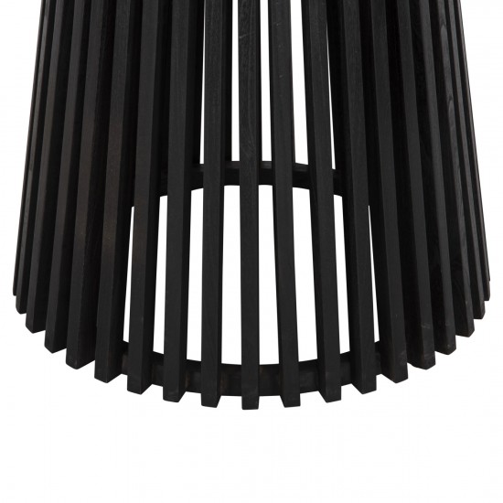 ΤΡΑΠΕΖΙ ΤΡΑΠΕΖΑΡΙΑΣ FRANTZ ΜΑΣΙΦ MINDI ΞΥΛΟ ΣΕ ΜΑΥΡΟ Φ120X76,5Υεκ.