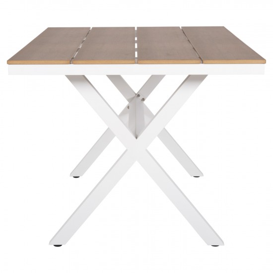 ΤΡΑΠΕΖΙ ΑΛΟΥΜΙΝΙΟΥ ΟΡΘΟΓΩΝΙΟ TAWNEE ΛΕΥΚΟ-POLYWOOD ΦΥΣΙΚΟ 150x89,5x73Υεκ