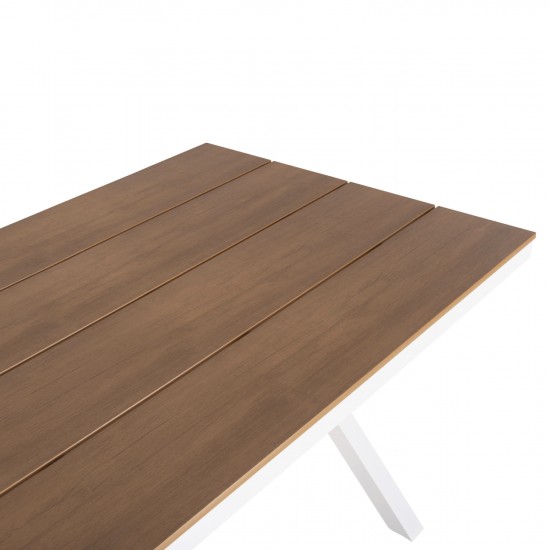 ΤΡΑΠΕΖΙ ΑΛΟΥΜΙΝΙΟΥ ΟΡΘΟΓΩΝΙΟ TAWNEE ΛΕΥΚΟ-POLYWOOD ΦΥΣΙΚΟ 150x89,5x73Υεκ