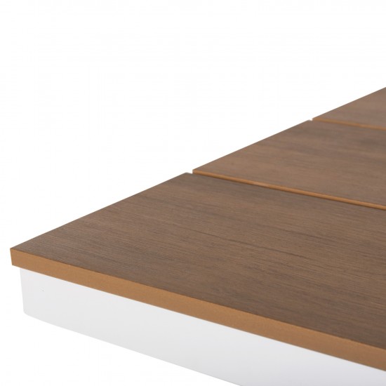 ΤΡΑΠΕΖΙ ΑΛΟΥΜΙΝΙΟΥ ΟΡΘΟΓΩΝΙΟ TAWNEE ΛΕΥΚΟ-POLYWOOD ΦΥΣΙΚΟ 150x89,5x73Υεκ