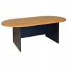 ΓΡΑΦΕΙΟ ΣΥΝΕΔΡΙΑΣΕΩΝ ΟΒΑΛ SIENNA ΑΝΘΡΑΚΙ ΜΕΛΑΜΙΝΗ-TOP ΣΕ OAK 240x120x75Υεκ