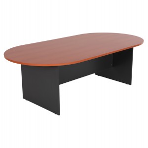 ΓΡΑΦΕΙΟ ΣΥΝΕΔΡΙΑΣΕΩΝ ΟΒΑΛ SIENNA ΑΝΘΡΑΚΙ ΜΕΛΑΜΙΝΗ-TOP ΚΕΡΑΣΙ 240x120x75Υεκ