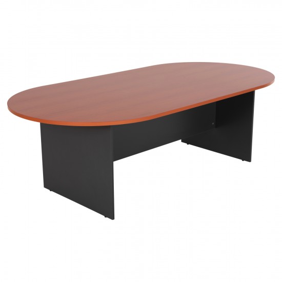 ΓΡΑΦΕΙΟ ΣΥΝΕΔΡΙΑΣΕΩΝ ΟΒΑΛ SIENNA ΑΝΘΡΑΚΙ ΜΕΛΑΜΙΝΗ-TOP ΚΕΡΑΣΙ 240x120x75Υεκ