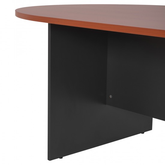 ΓΡΑΦΕΙΟ ΣΥΝΕΔΡΙΑΣΕΩΝ ΟΒΑΛ SIENNA ΑΝΘΡΑΚΙ ΜΕΛΑΜΙΝΗ-TOP ΚΕΡΑΣΙ 240x120x75Υεκ