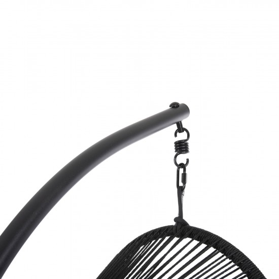 ΚΡΕΜΑΣΤΗ ΦΩΛΙΑ RULER ΜΑΥΡΟ ΜΕΤΑΛΛΟ ΚΑΙ ΣΥΝΘ.RATTAN-ΓΚΡΙ ΜΑΞΙΛΑΡΙ 120x110x190Υ