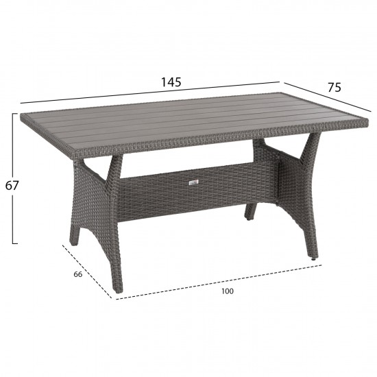 ΣΕΤ ΣΑΛΟΝΙ ΔΕΞΙΑ ΓΩΝΙΑ & ΤΡΑΠΕΖΙ CARSON ΓΚΡΙ ΣΥΝΘ.RATTAN-ΜΑΞΙΛΑΡΙΑ-PS ΞΥΛΕΙΑ