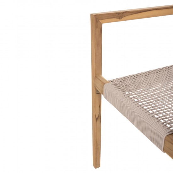 ΠΟΛΥΘΡΟΝΑ CHARLOTTE ΞΥΛΟ TEAK ΦΥΣΙΚΟ & ΜΠΕΖ ΣΧΟΙΝΙ 58x61x81Yεκ.