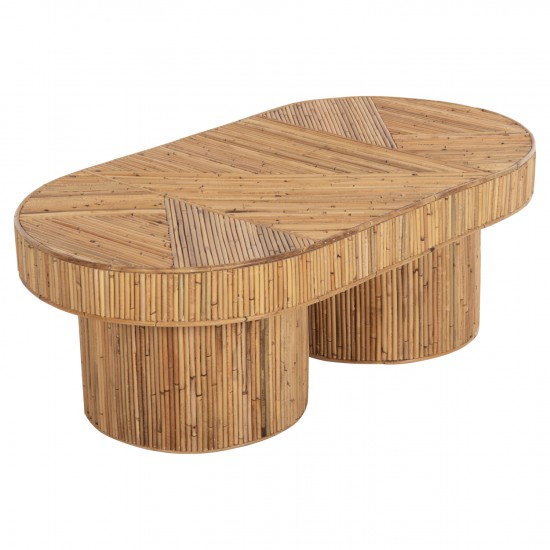 ΤΡΑΠΕΖΙ ΣΑΛΟΝΙΟΥ GATSBY ΟΒΑΛ TOP RATTAN ΧΡΩΜΑ ΦΥΣΙΚΟ 110x59x39Υεκ.